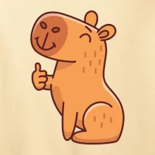 Kapybara s palcom hore