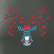 Folklór - jeleň s červenými plodmi