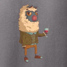 Alpaka s vínom muž