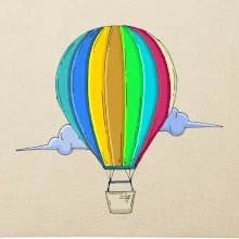 Teplovzdušný balón v oblakoch