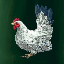 Sliepka kreslená biela Sliepka kreslená biela