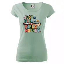 Farebný nápis Just a girl who loves field hockey