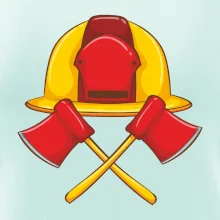 Hasičská helma a sekera Hasičská helma a sekera