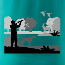 Lovec a stavač v lese Lovec a stavač v lese