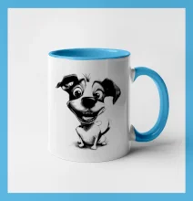 Čiernobiela karikatúra Jack Russell teriér