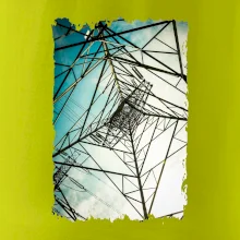 Farebné nebo - stožiare vysokého napätia