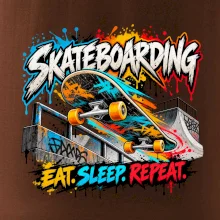 Skateboard ve street stylu eat sleep repeat