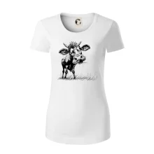 Čiernobiela karikatúra krava stojaca Čiernobiela karikatúra krava stojaca