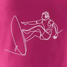 Surfer na vlne jedným ťahom Surfer na vlne jedným ťahom