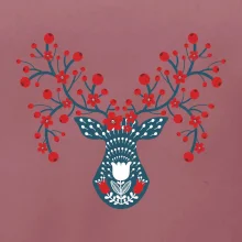 Folklór - jeleň s červenými plodmi