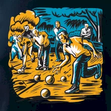 Petanque hra - modro oranžová