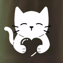 Mačka drží srdce Mačka drží srdce