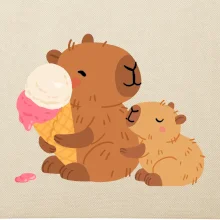 Kapybara so zmrzlinou