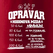 Hodinová mzda - opravár
