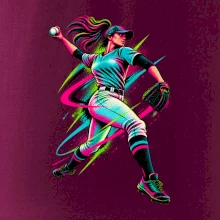 Baseballová nadhazovačka neonový pop art
