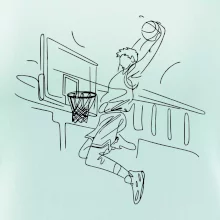 Basketbalista jedným ťahom - výskok