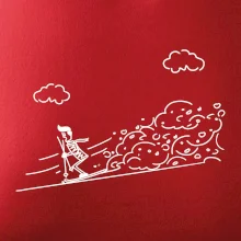 Kreslený lyžiar na horách