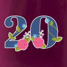 Kvetinové číslo kreslené - 20