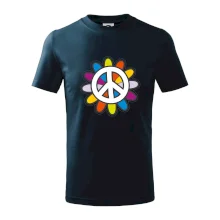 Peace symbol s kreslenou kvetinou