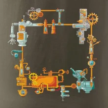 Steampunk farebná zostava