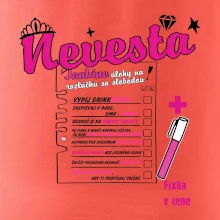 Tričko na rozlúčku s úlohami na chrbte + nápis nevesta