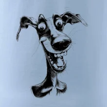 Čiernobiela karikatúra chrt