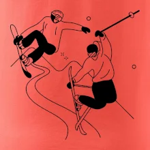 Lyžovanie - kreslené obrázok Lyžovanie - kreslené obrázok