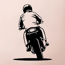 Motorkář na zádech - silnice