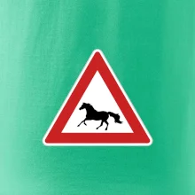 Dopravná značka - Pozor kôň bežiaci