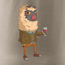 Alpaka s vínom muž