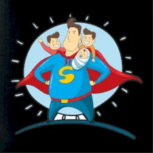 Táta superman - kluk, kluk a dítě