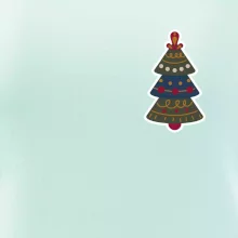 Folklór na prsníku vianočný stromček