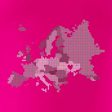 Mapa Európy - srdce v Ukrajine