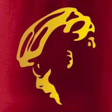 Hlava cyklista zlatá