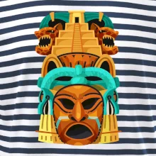 Mayová maska s pyramídou Mayová maska s pyramídou