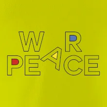 War, peace - farebný nápis
