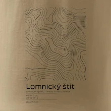 Lomnický štít - vrstevnice v obdĺžniku