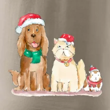 Veselé vianoce - pes, škrečok a mačka