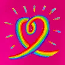 Srdce pride dúha kreslená