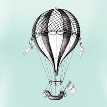 Teplovzdušný balón kreslený