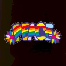 Peace nápis dúhový