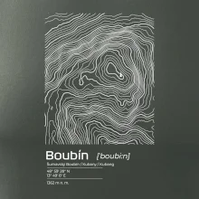 Boubín - vrstevnice v obdĺžniku