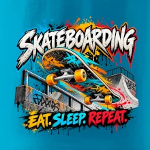 Skateboard ve street stylu eat sleep repeat