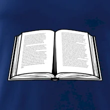 Kniha čiernobiela otvorená s textom