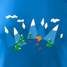 Lyžiar a farebné hory