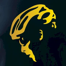 Hlava cyklista zlatá