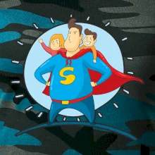 Táta superman - dievča a chlapec