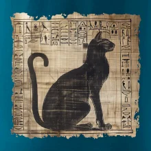 Egyptské hieroglyfy mačka