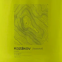 Kozákov - vrstevnice v obdĺžniku