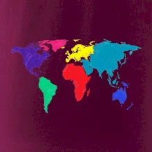 Svetové kontinenty bez názvov - farebné